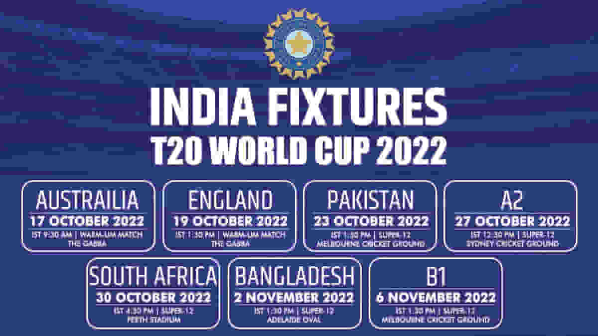 India fixture 2 T20 World Cup
