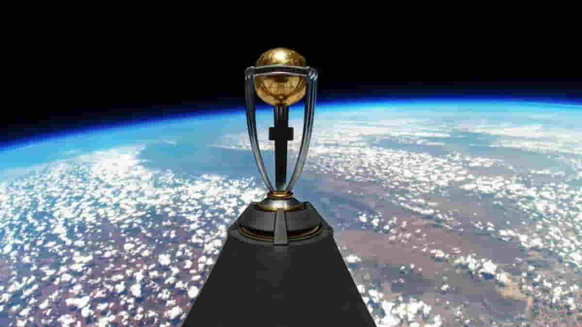 ICC Men's World Cup 2023 trophy launched into stratosphere before tour