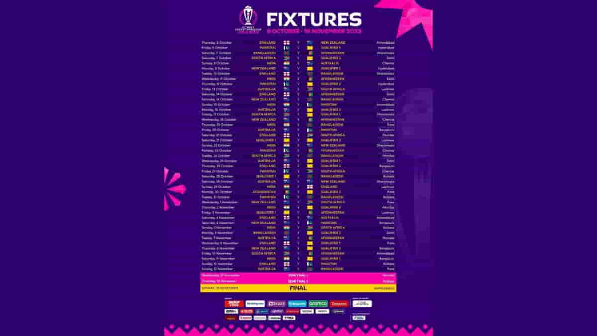 Match schedule announced for Cricket World Cup, India vs Pakistan on Oct 15