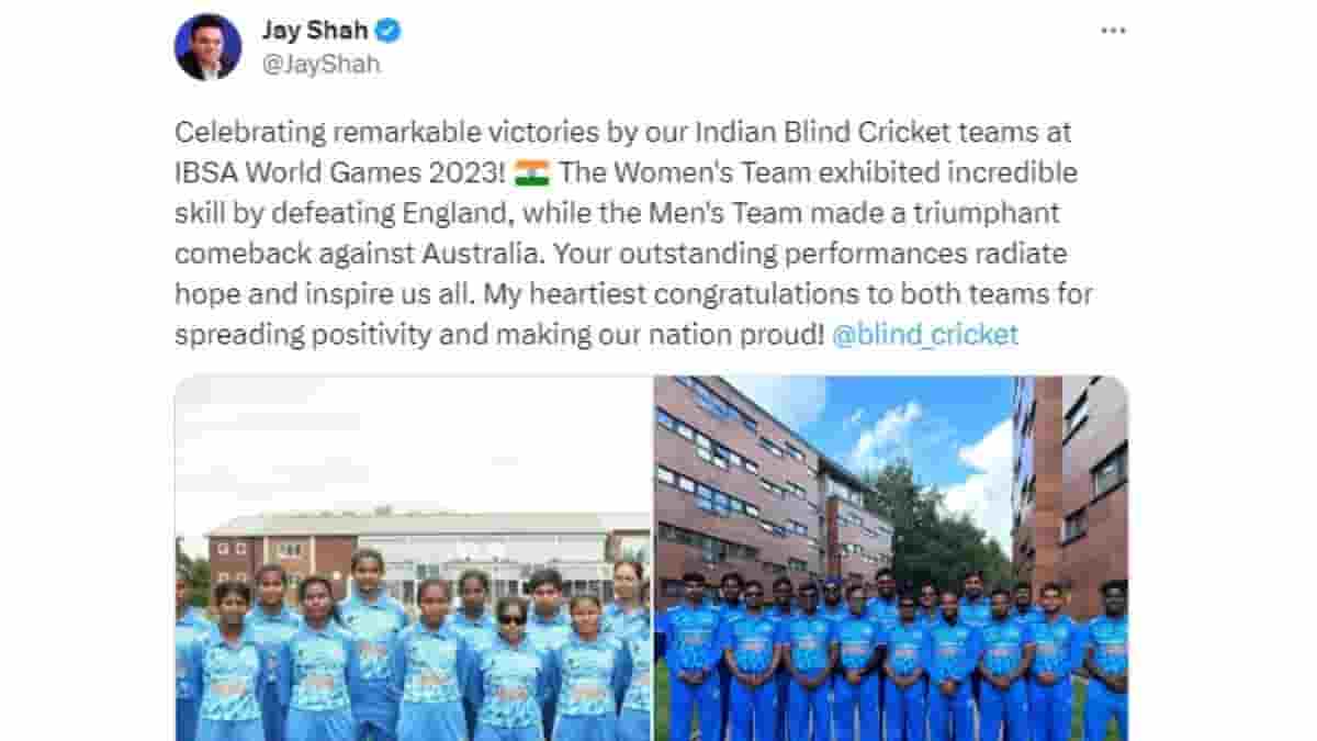 Jay Shah congratulates Blind cricket team