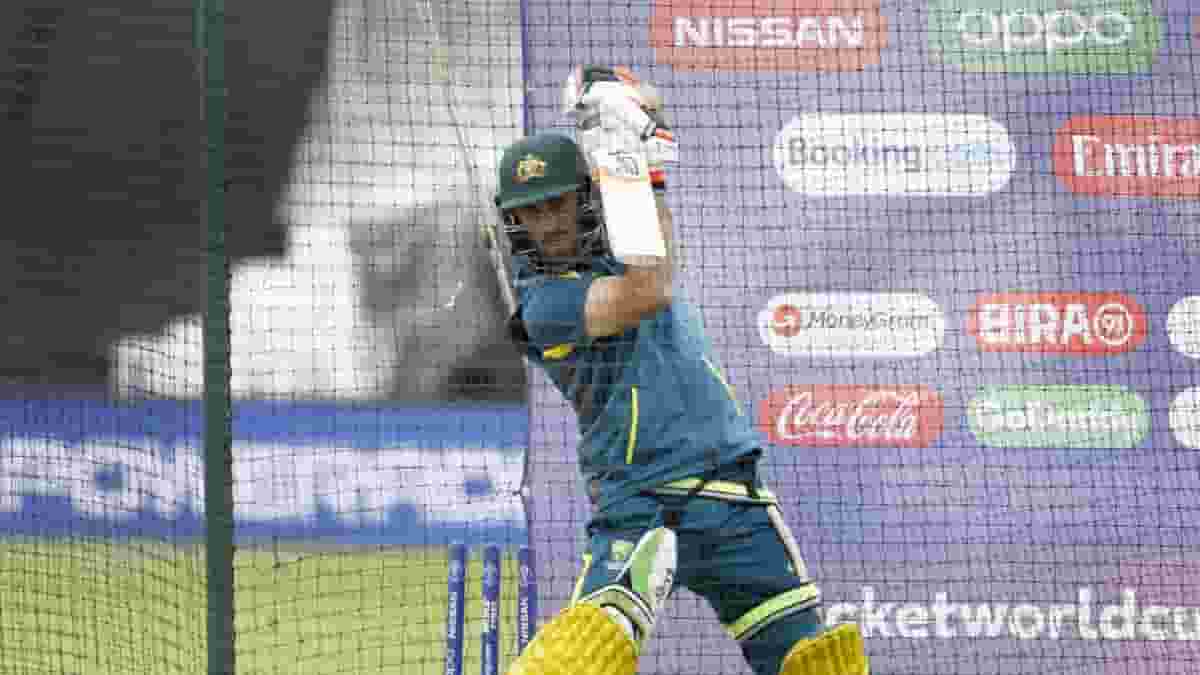London Australia's Glenn Maxwell during a practice session ahead of their 2019 ICC Cricket World Cup match against India, at the Oval in London on June 8, 2019. (Photo Surjeet YadavIANS)