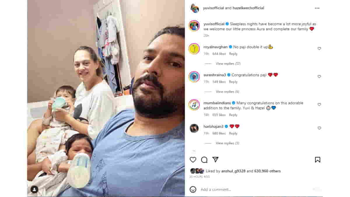 Yuvraj Singh was blessed with a baby girl named her Aura
