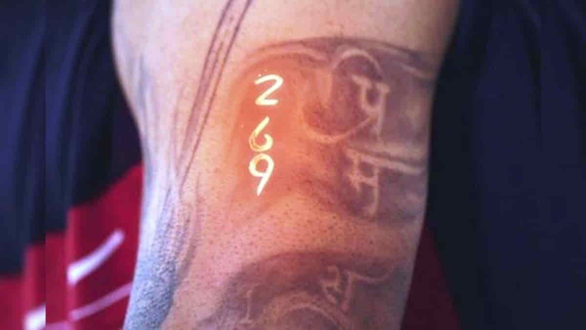 Virat Kohli's 269 Test Cap Number Tattoo (Photo source: X)