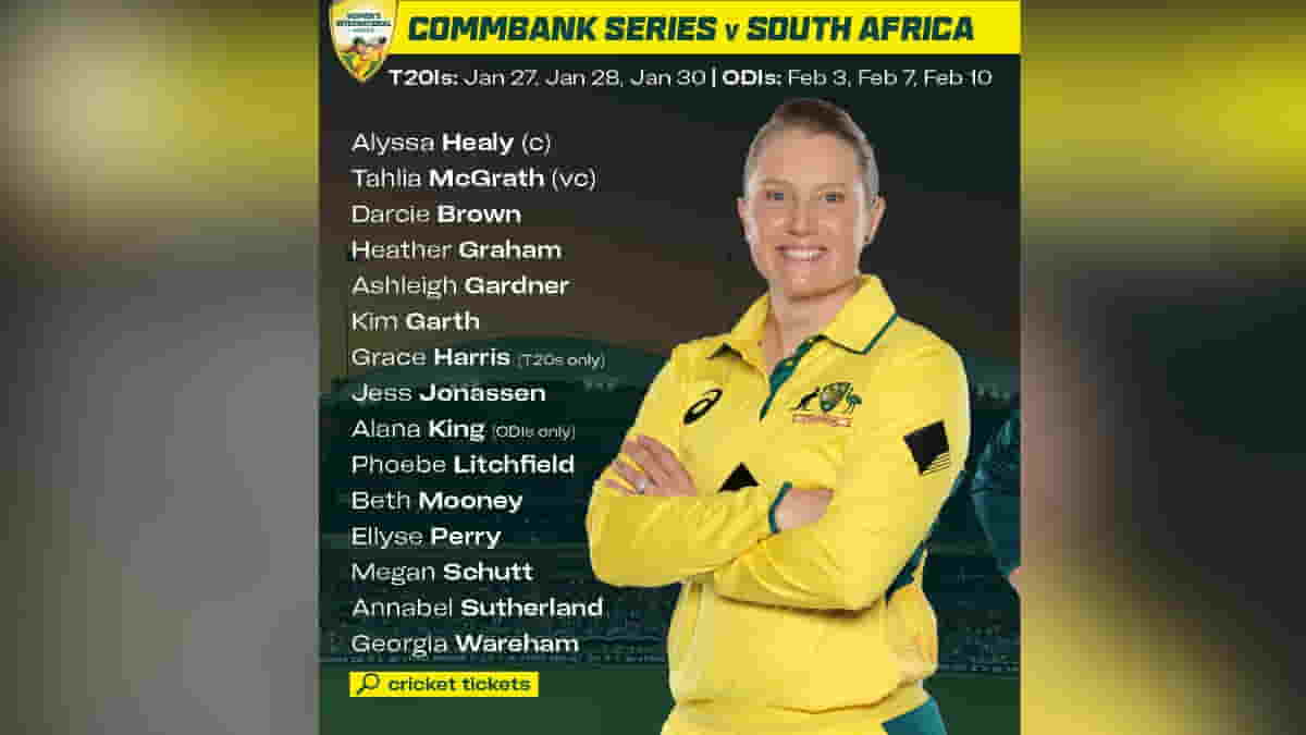 "Alyssa Healy to Captain Seasoned Squad in Australia's Maiden White-Ball Encounter with South Africa"