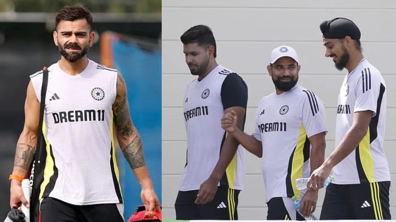 The Indian team started practice for the ICC Champions Trophy. Shami bowled, Kohli batted with focus, and the team prepared under strict SOP at ICC Academy.