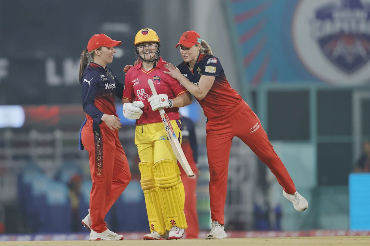 UP Warriorz vs RCB WPL 2025: Voll's 99*, Ghosh & Rana's fight, RCB eliminated. WPL records broken. Match highlights and playoff updates. (Credits- ESPN)