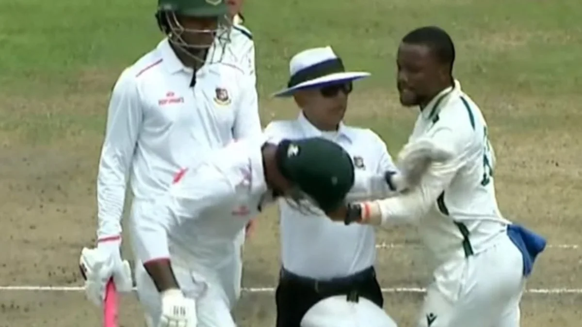 WATCH: Tshepo Ntuli Ripon Mondol Fight Sparks On-Field Chaos in Emerging Teams Match